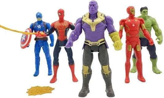 Avenger Toy Set- Captain America , Iron man , Spiderman , Hulk & Thanos (Multicolor)