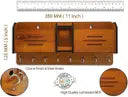 Wood Key Holder (8 Hooks, Brown)