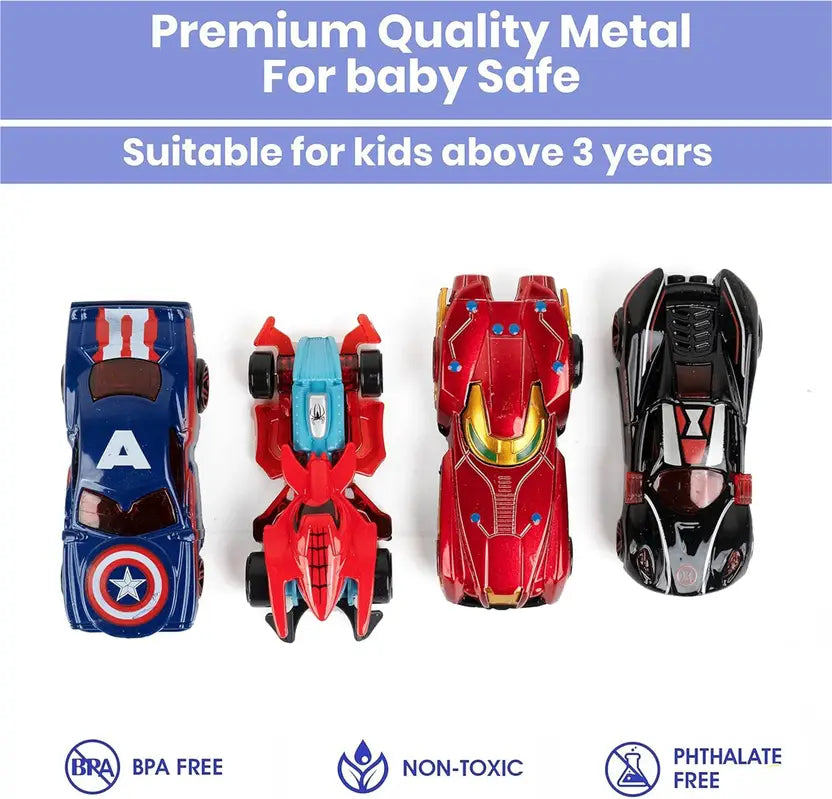 ROSEFAIR Metal Car Set Models of Toy Avengers Cars for Children( 4 Pcs Set) (Multicolor) (Multicolor, Pack of: 4)