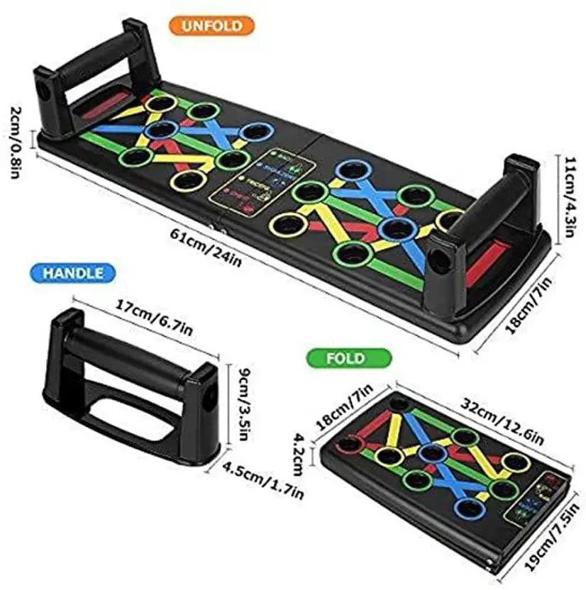 Multifunctional Foldable Home Exercise Fitness Equipment, Push up flex board Fitness Accessory Kit Kit