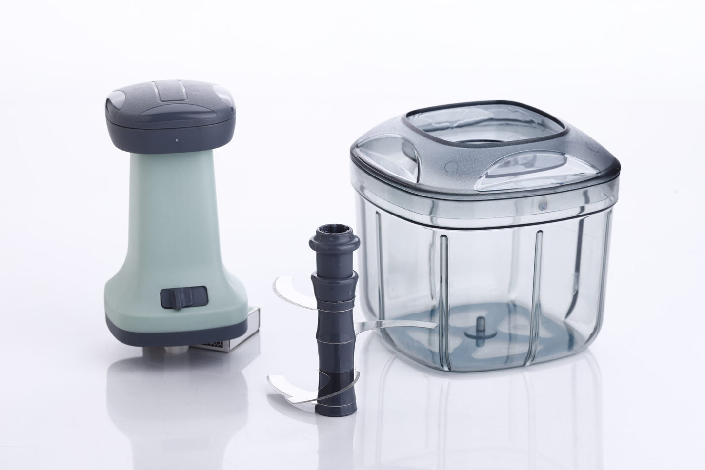 EffortlessSlice 900ml Push Chopper: Dual-Blade Vegetable & Fruit Chopper  (1 chopping blade, extra 1 blade for push blender)